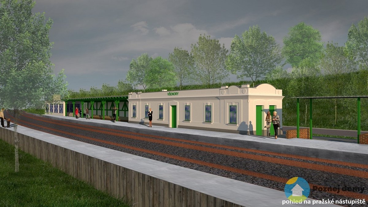 Zastávka Všenory - vizualizace rekonstrukce (Exteriér), autor: facebook.com/zastavky171/