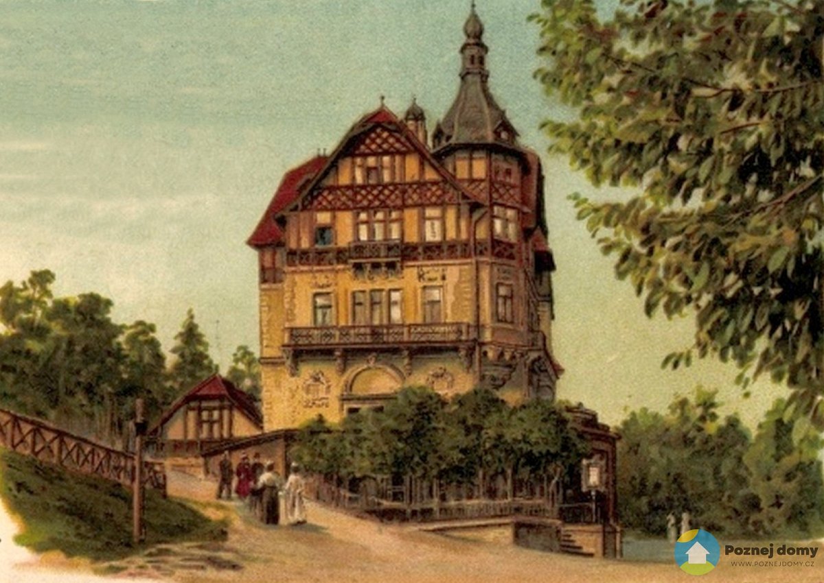 Myslivna Karlovy Vary - Hotel a kavárna Myslivna (něm. Jägerhaus) kolem r. 1905.
 (Dobové fotografie (před rokem 2000))